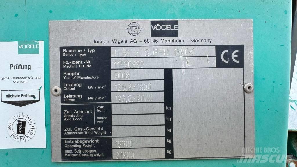 Vögele Super 1800-2 Finitrici
