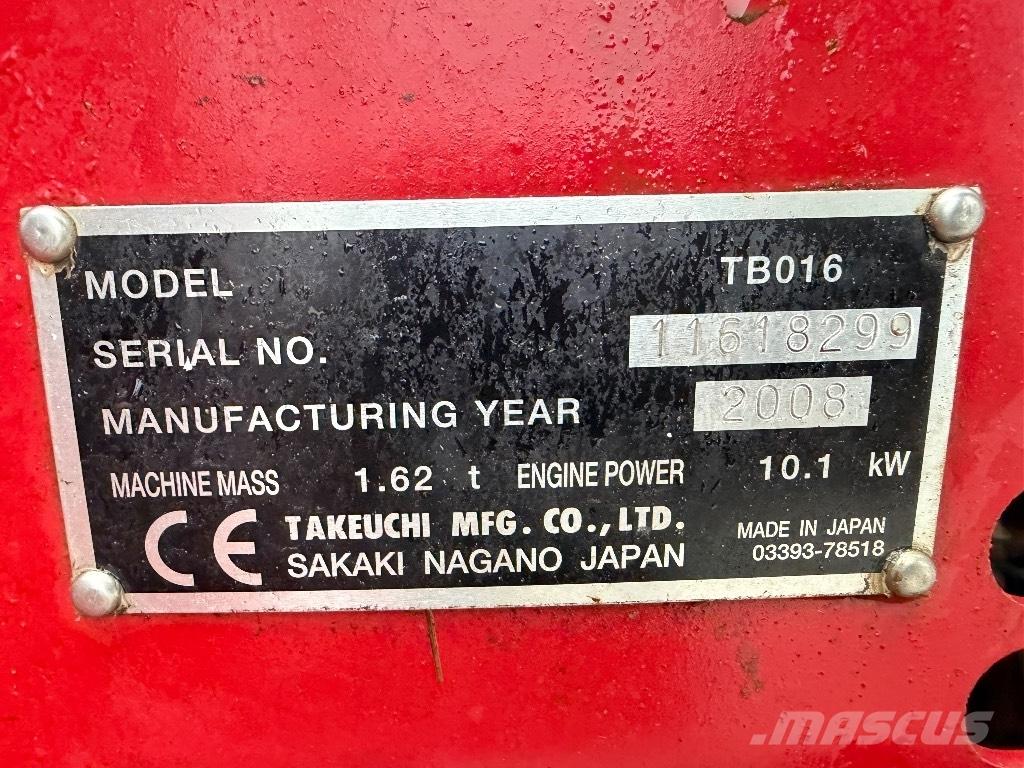 Takeuchi TB 016 Miniescavatori