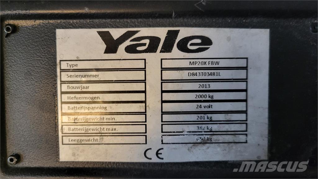 Yale MP20X 2013 Transpallet uomo a terra