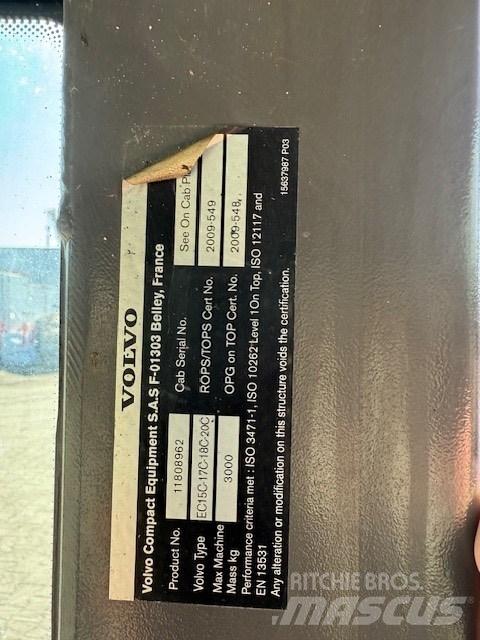 Volvo EC15 C CAB Cabine e interni