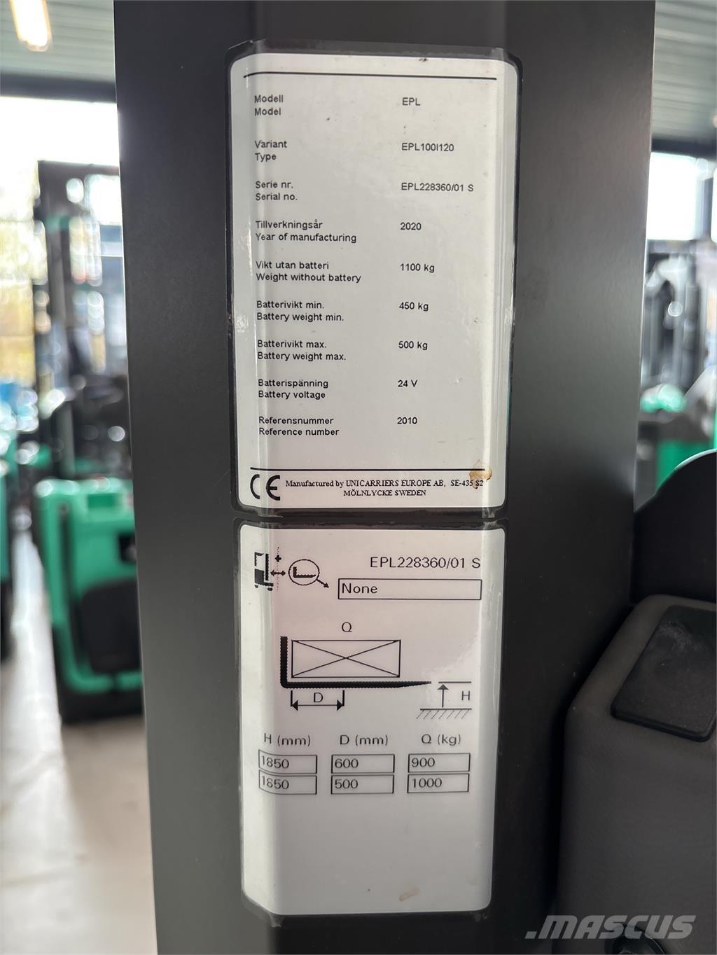 UniCarriers EPL100 Commissionatore basso livello