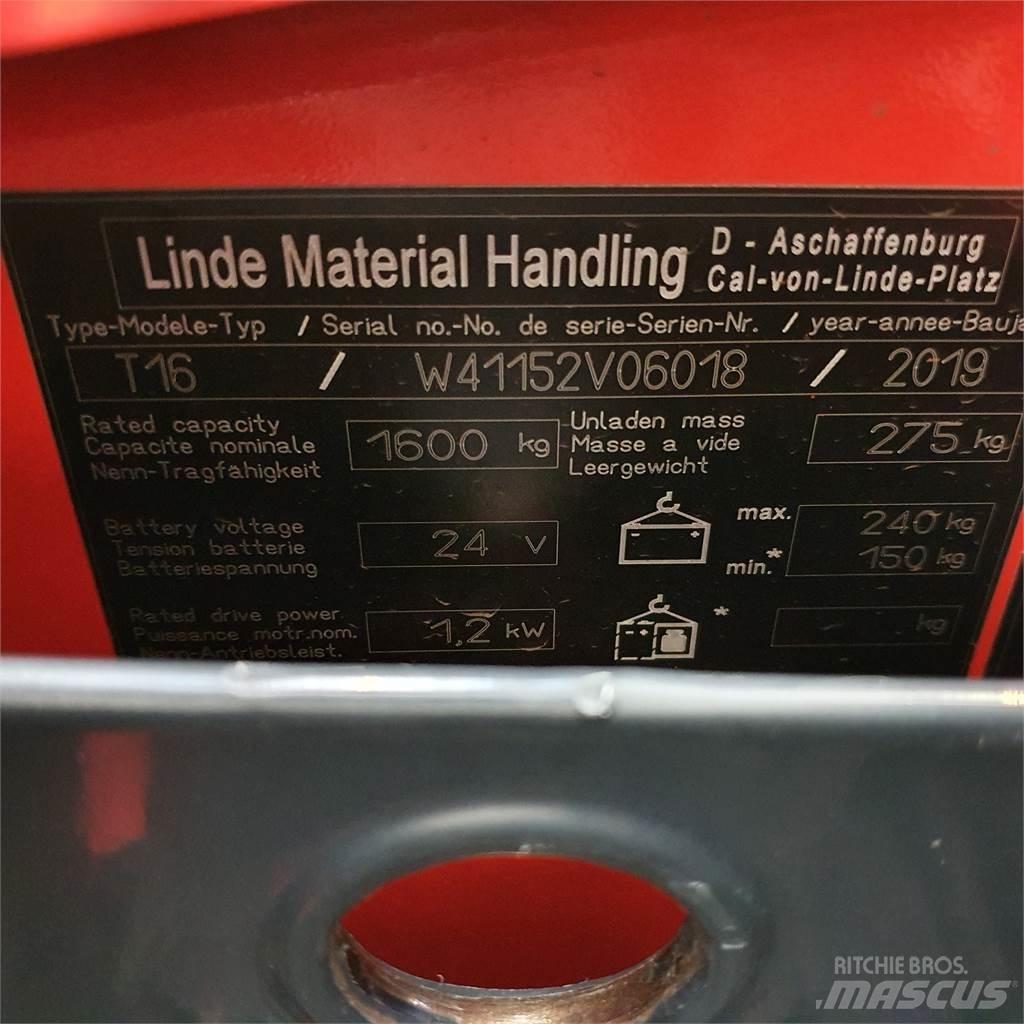 Linde T16 Li-Ion Transpallet manuale