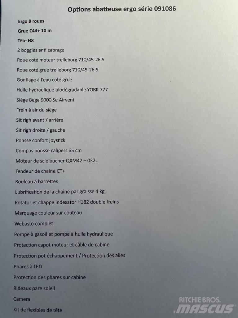 Ponsse Ergo 8W Abbattitrici, Disboscatrici