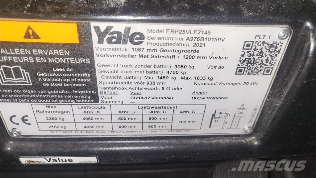 Yale ERP25VL 2021 Carrelli elevatori elettrici