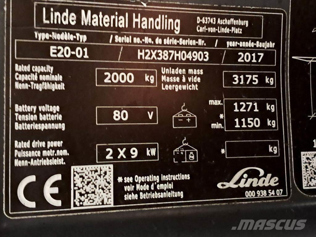 Linde E20-01 Carrelli elevatori elettrici