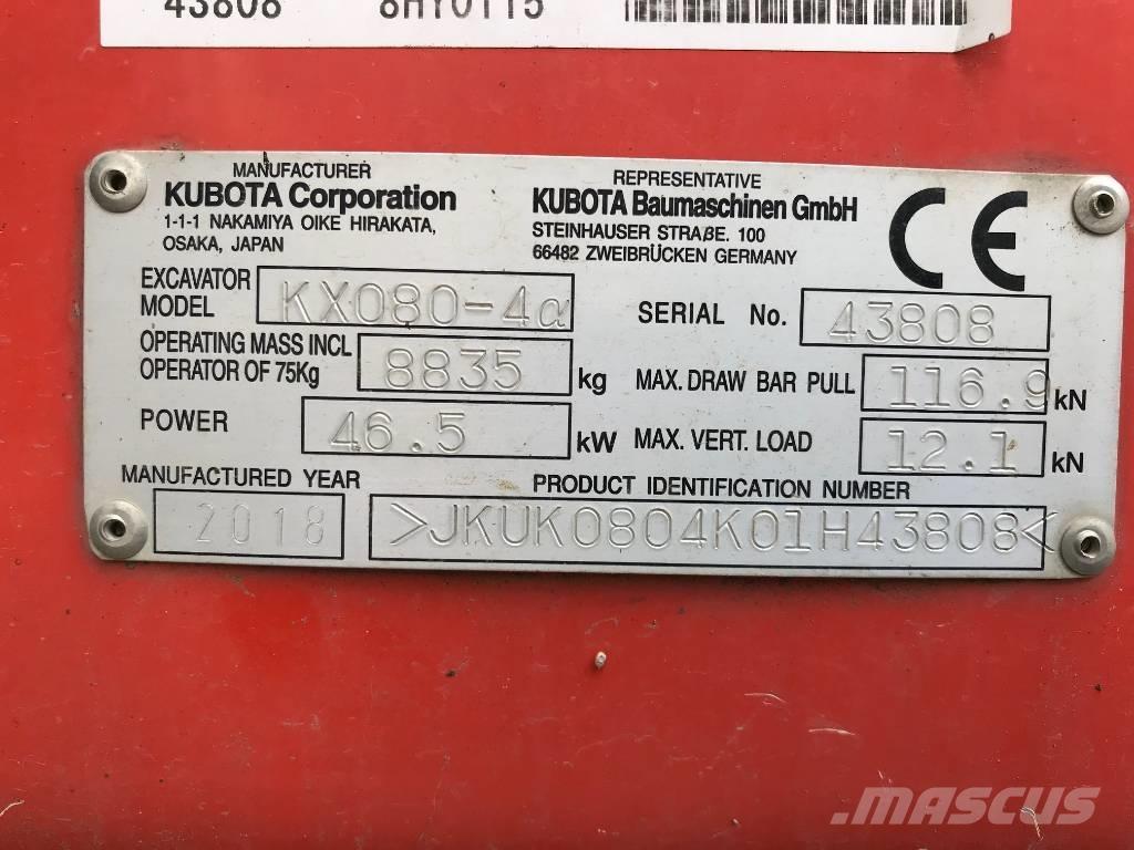 Kubota KX 080-4 Escavatori medi 7t - 12t