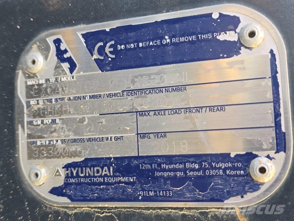 Hyundai HX 330 NL Escavatori cingolati