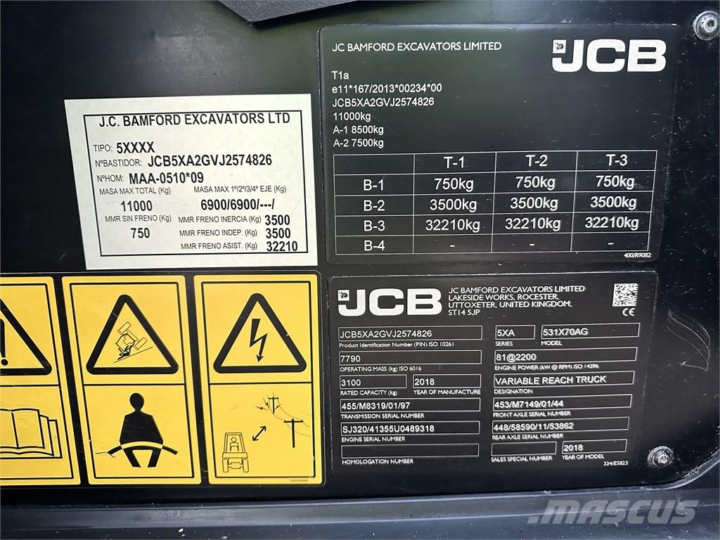 JCB 531-70 Agri Sollevatori telescopici per agricoltura