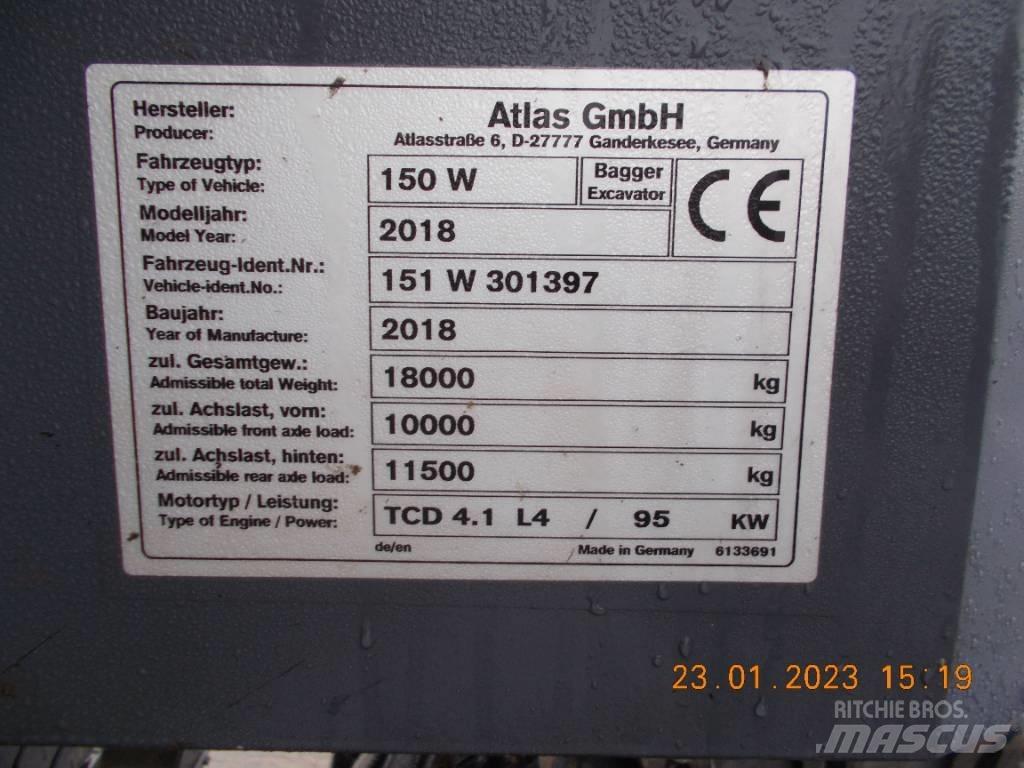 Atlas 150 W Escavatori gommati
