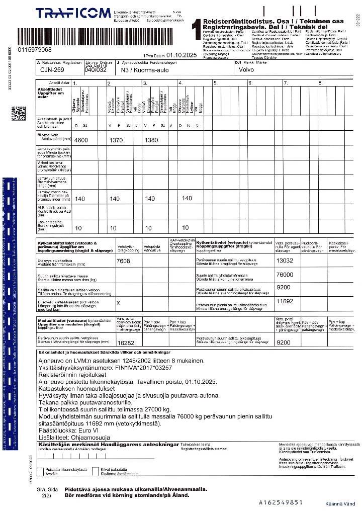 Volvo FH 16 750 Camion trasporto legname
