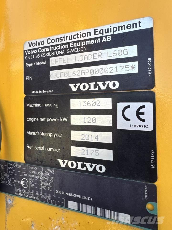 Volvo L60G Pale gommate