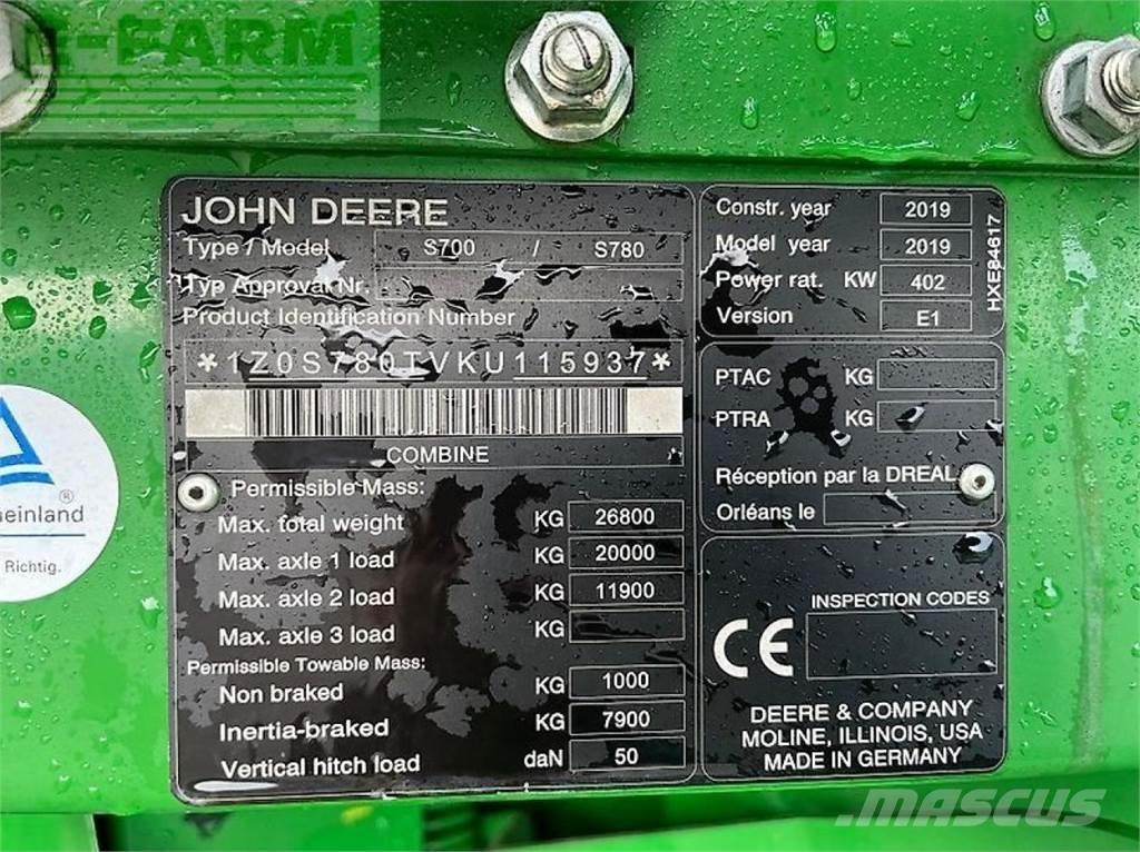 John Deere s 780i Mietitrebbiatrici