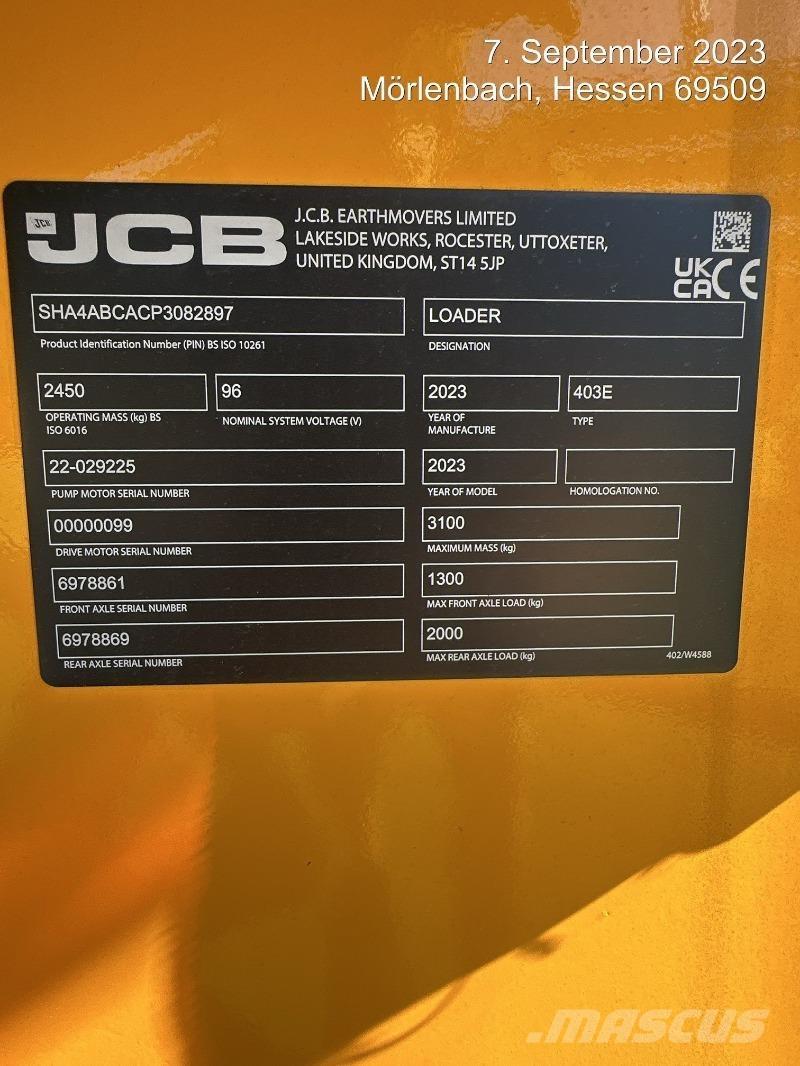 JCB 403E Elektro Pale gommate