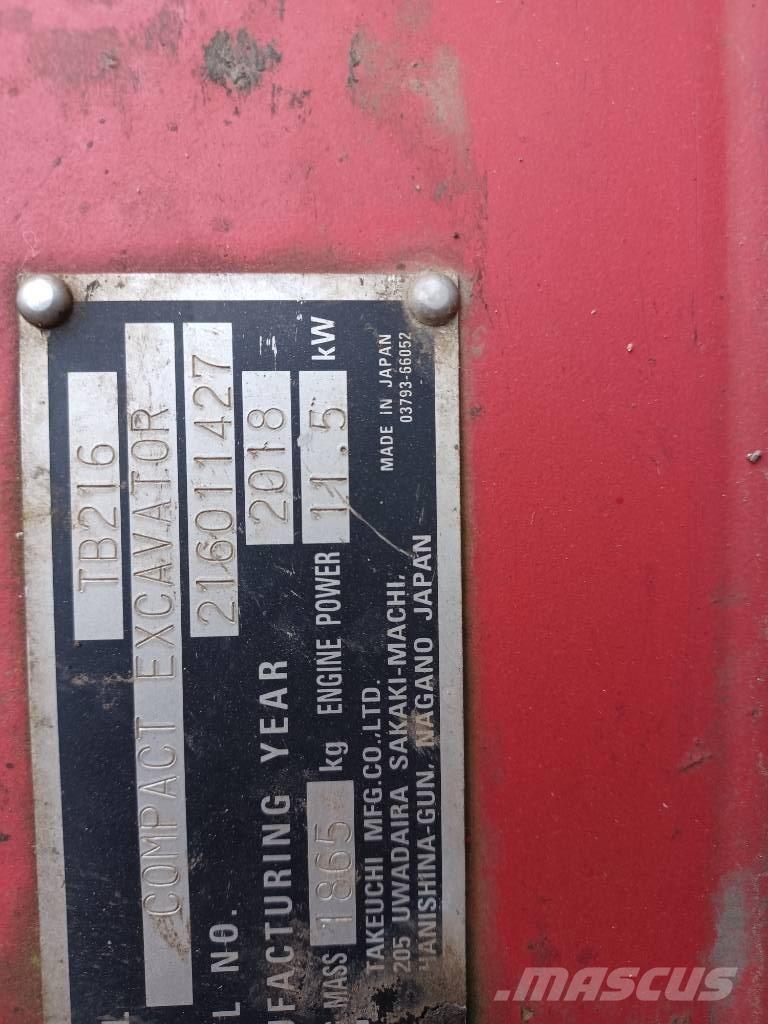 Takeuchi TB 216 Miniescavatori