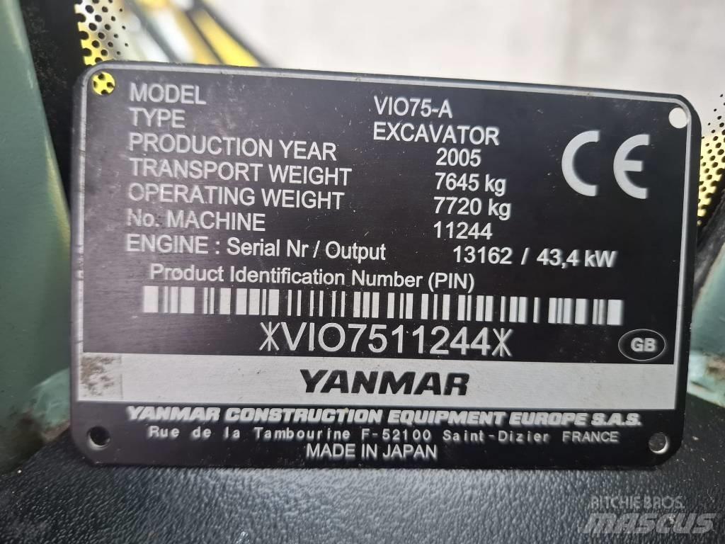 Yanmar Vio 75 A Escavatori medi 7t - 12t