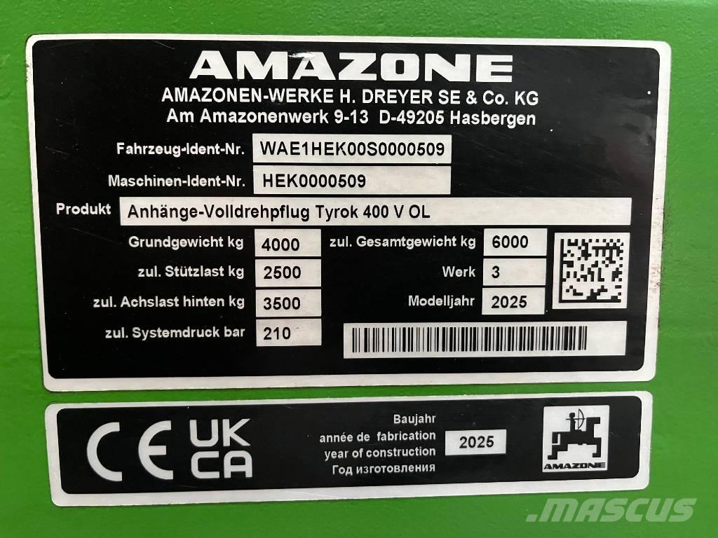 Amazone Tyrok 400 VS Aratri reversibili