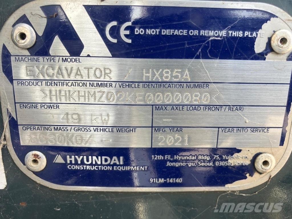 Hyundai HX 85 A Escavatori medi 7t - 12t