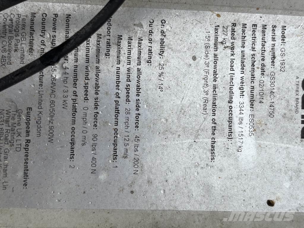 Genie 1932 Piattaforme a pantografo