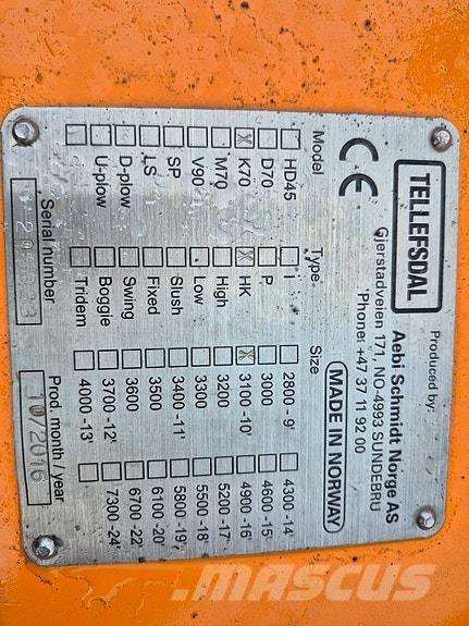 Tellefsdal K 70 Lame spazzaneve e aratri