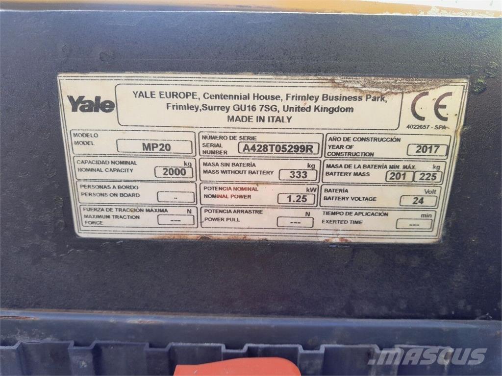 Yale MP20 Transpallet manuale