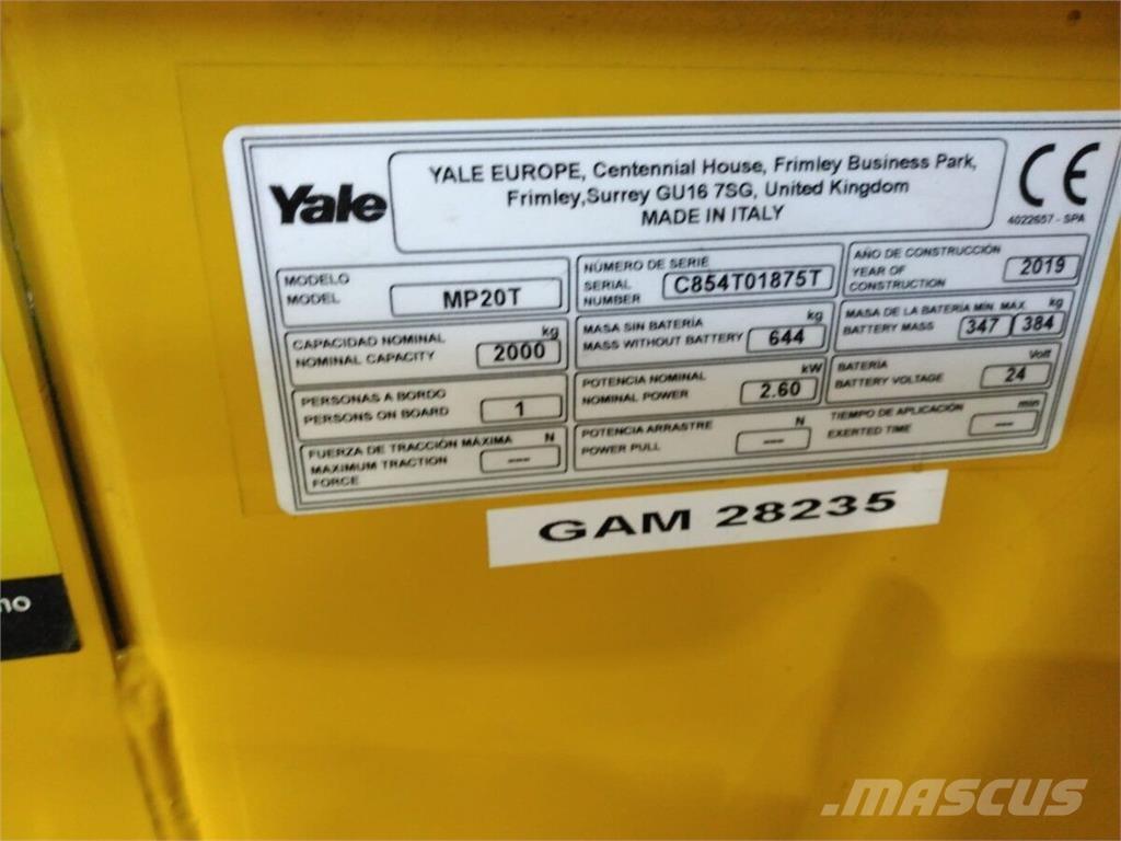 Yale MP20T Commissionatore medio livello