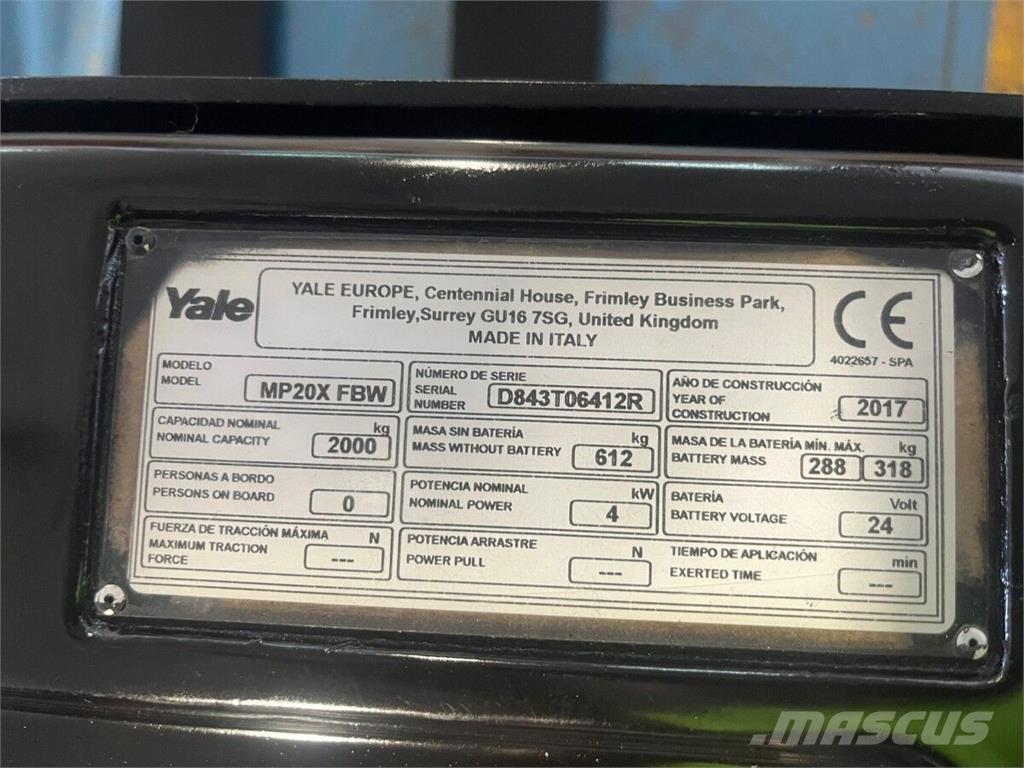 Yale MP20X Movimentazione Materiali - Altro