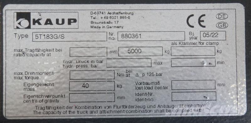 Kaup 5T183G/S Altri attacchi e componenti