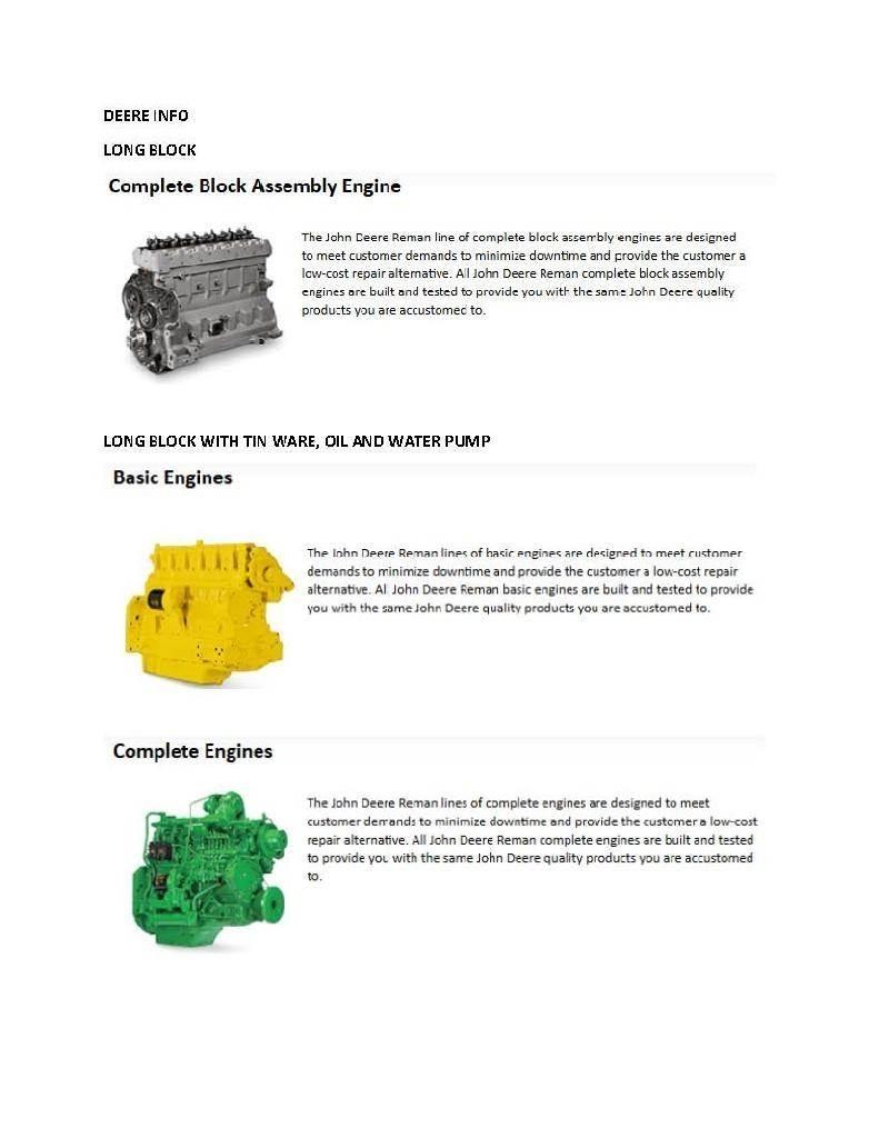 John Deere 6090HF485 Motori