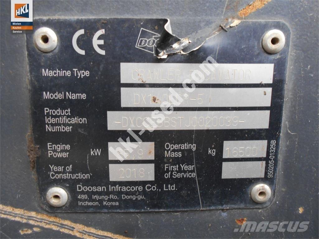 Doosan DX 140 LCR-5 Escavatori cingolati