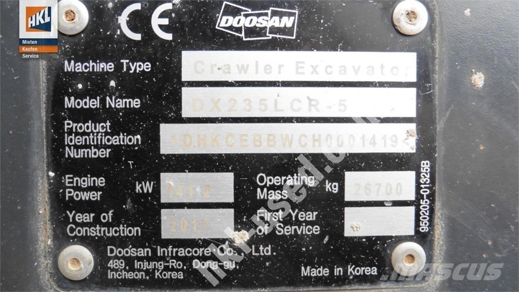 Doosan DX 235 LCR-5 Escavatori cingolati