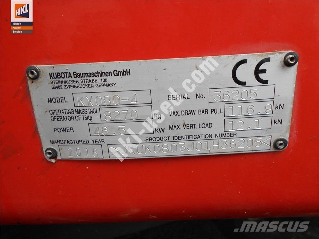 Kubota KX 080-4 Miniescavatori