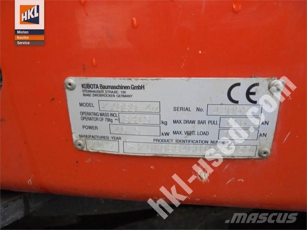 Kubota KX 080-4 Miniescavatori