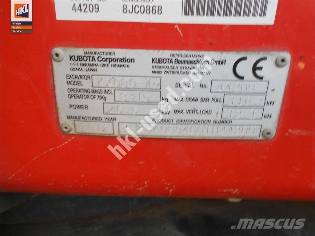 Kubota KX 080-4 Miniescavatori