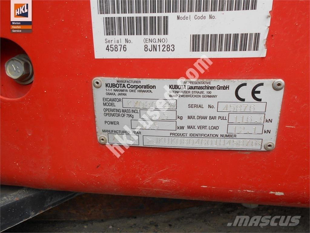 Kubota KX 080-4 Miniescavatori