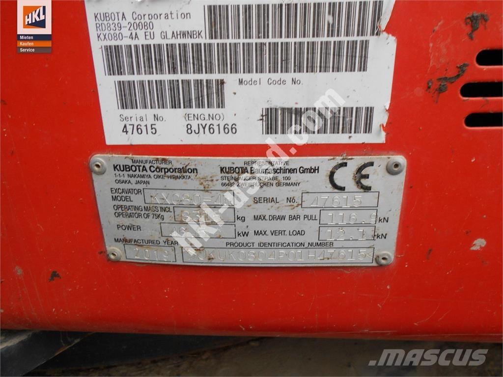 Kubota KX 080-4 Miniescavatori