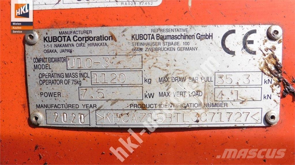Kubota U 10-3 Miniescavatori