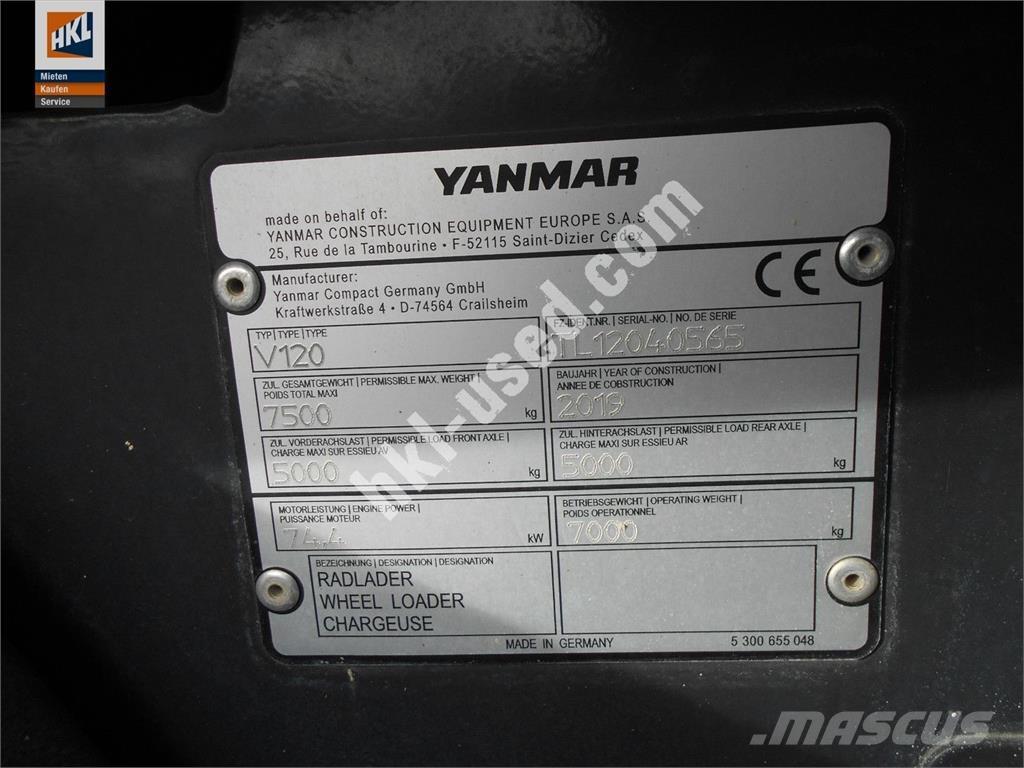 Yanmar V 120 Pale gommate