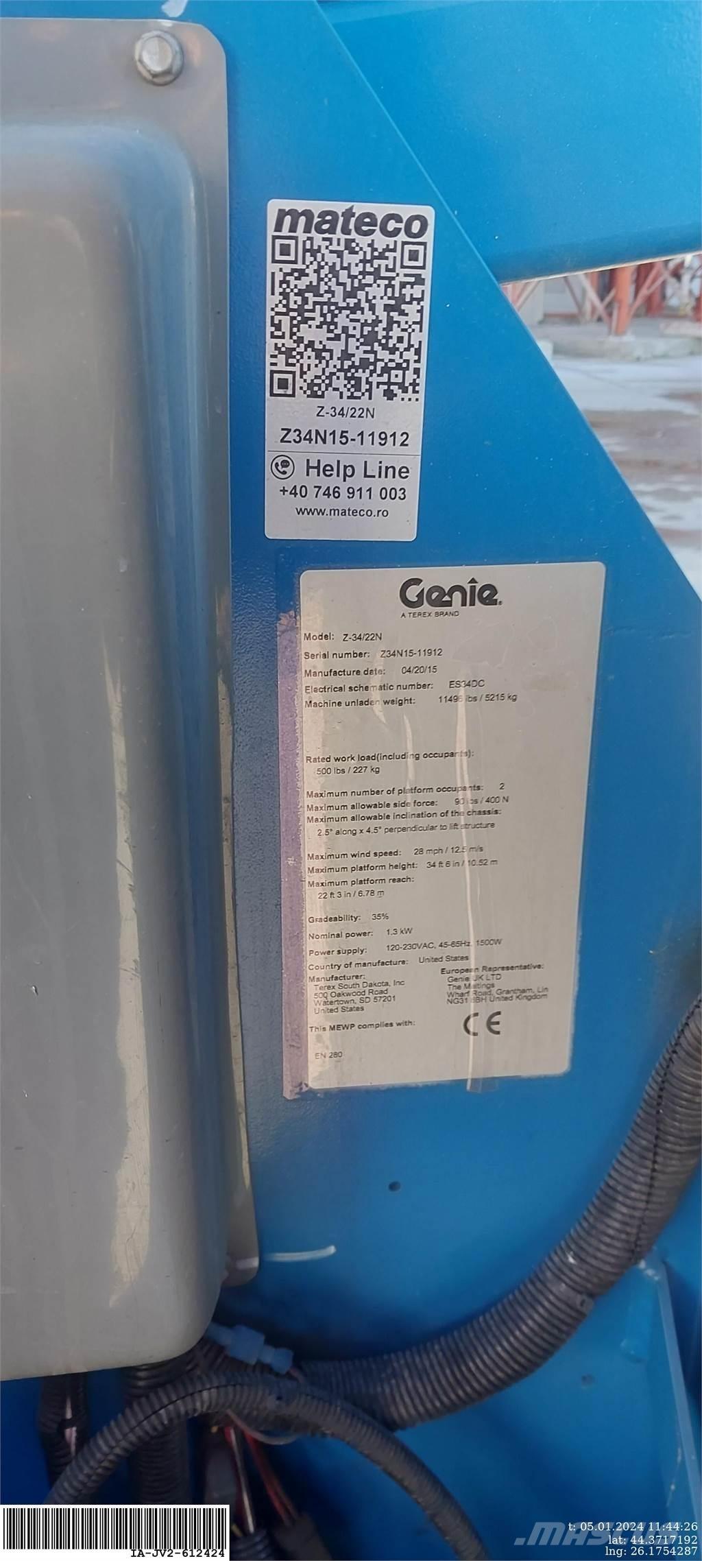 Genie Z-34/22N Piattaforme a braccio articolato