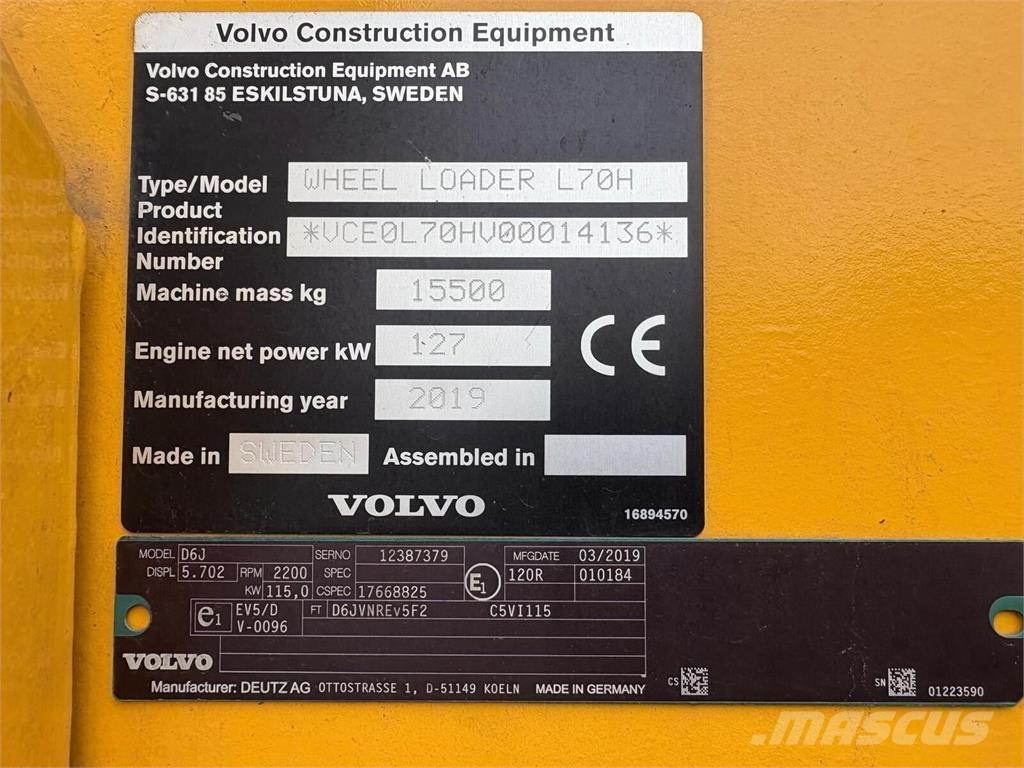 Volvo L70H Pale gommate