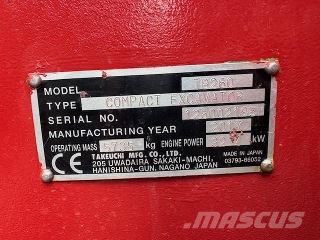 Takeuchi TB260 Escavatori medi 7t - 12t