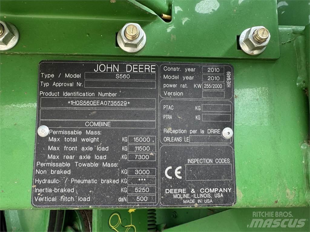 John Deere S560 Mietitrebbiatrici