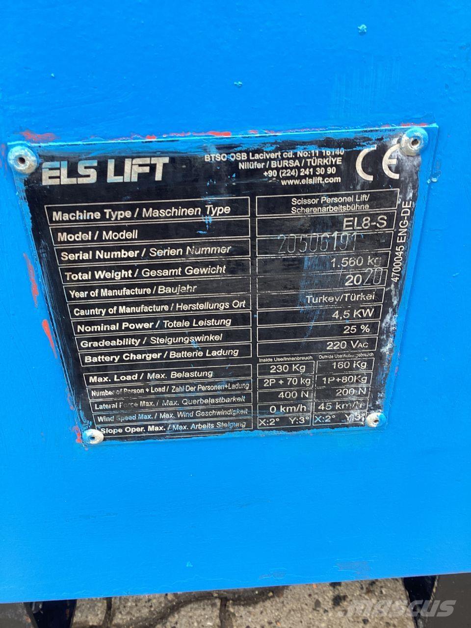 ELS LIFT EL8-S Piattaforme a pantografo