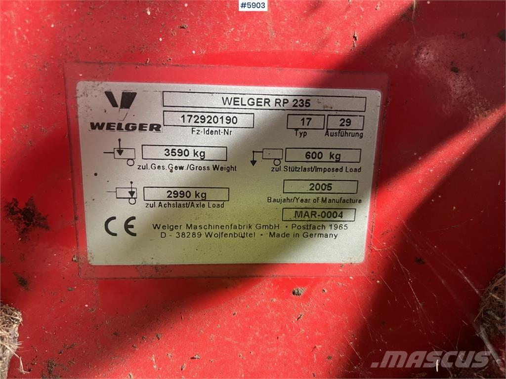 Welger RP 235 Altri macchinari per raccolta