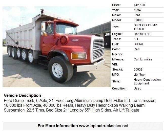 Ford L9000 Camion ribaltabili
