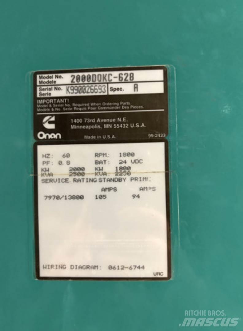 Cummins 2000DQKC-628 Generatori diesel