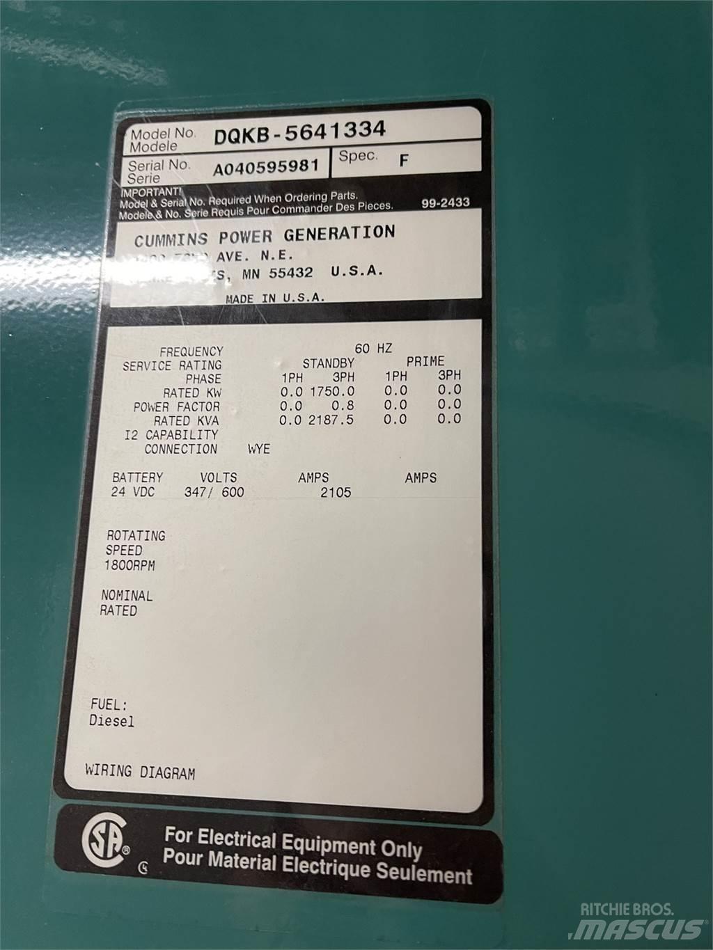 Cummins DQKB-5641334 Generatori diesel