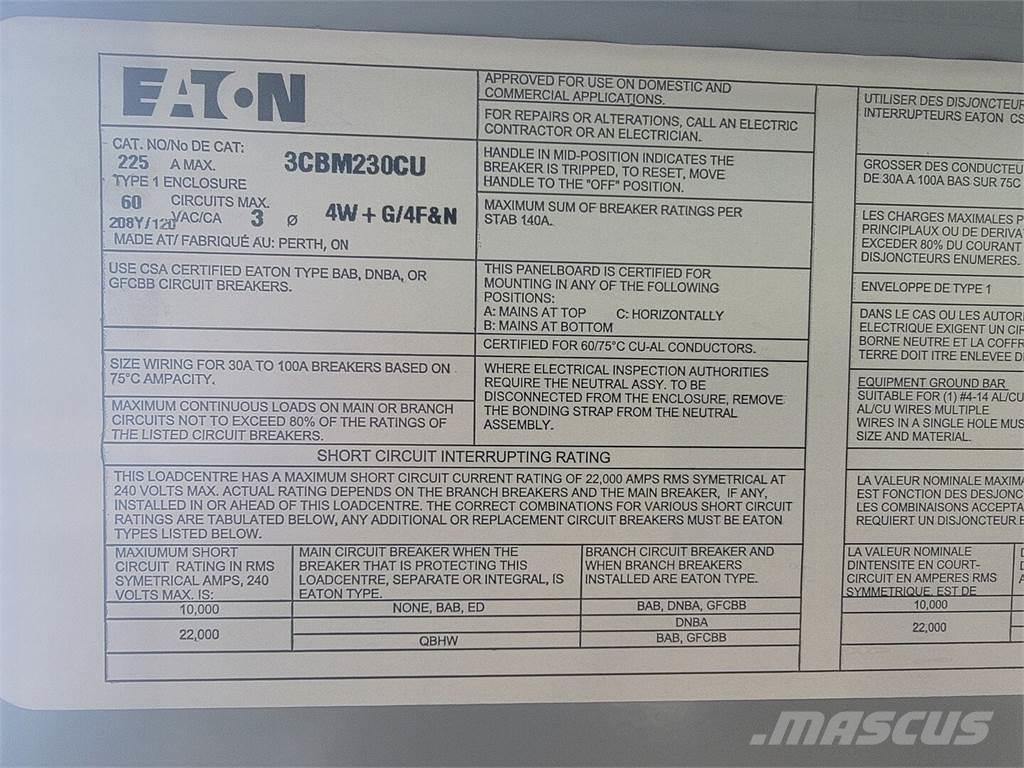 Eaton 3CBM230CU Costruzioni - Altro