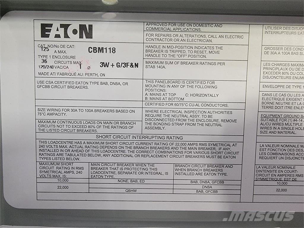 Eaton CBM118 Costruzioni - Altro