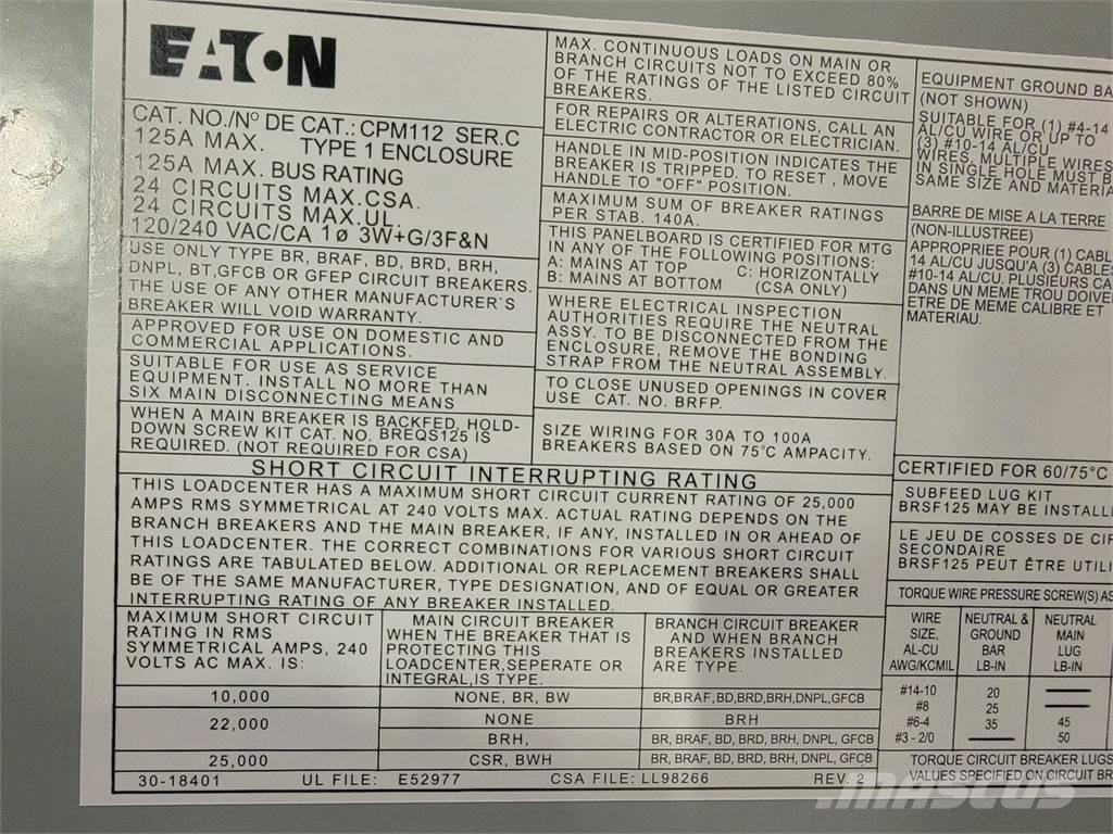 Eaton PM112 Costruzioni - Altro