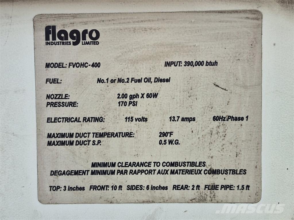 Flagro FVOHC-400 Dispositivi di riscaldamento / scongelamento